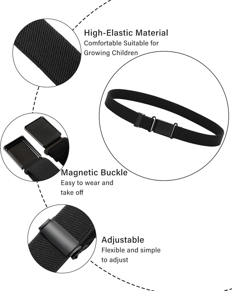 AWAYTR 3 PCS Kids Adjustable Magnetic Belts - Easy to Use Magnetic Buckle Belt for Boys and Girls - Image 3